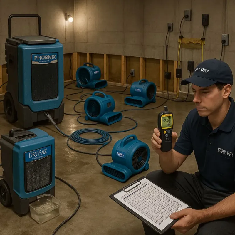 Structural Drying and Dehumidification process in Bowmansville, PA